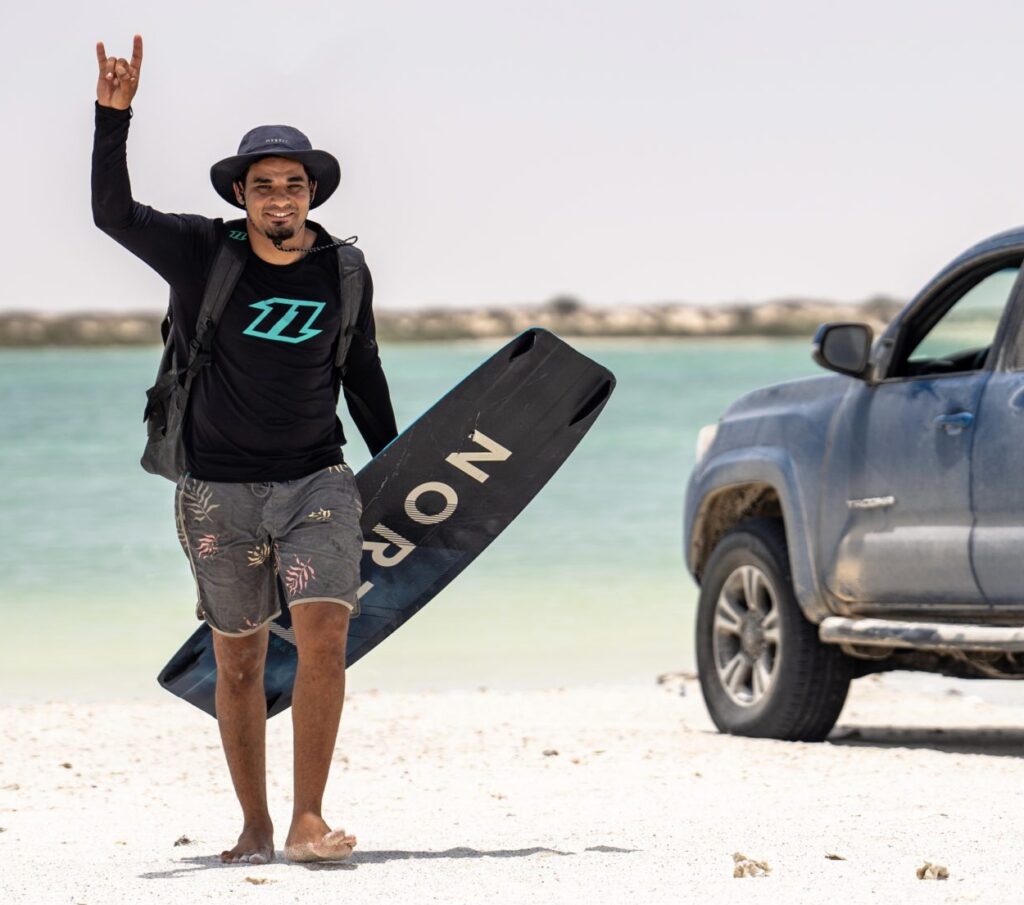 Kite surfer am Strand Masirah Oman